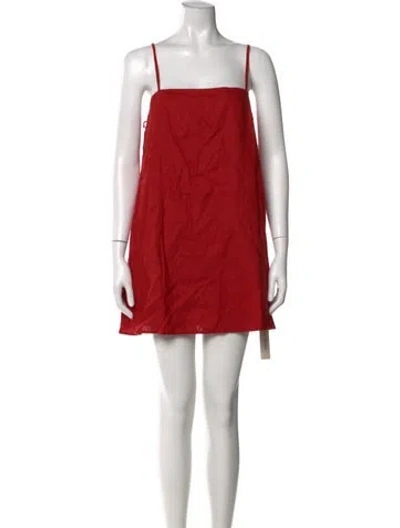 Pre-owned Reformation Linen Mini Dress In Red