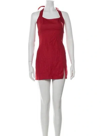 Pre-owned Reformation Linen Mini Dress In Red