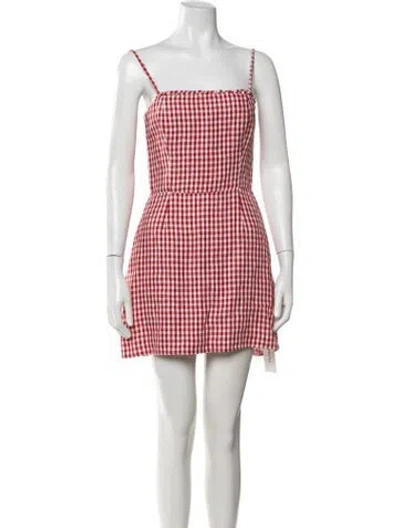 Pre-owned Reformation Linen Mini Dress In Red
