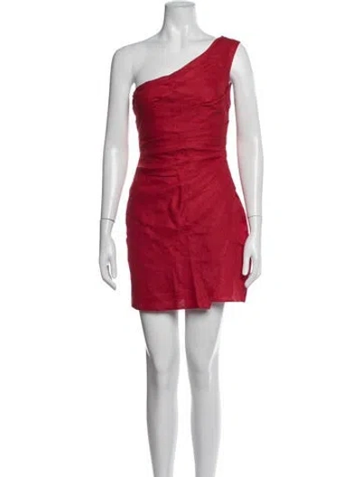 Pre-owned Reformation Linen Mini Dress In Red