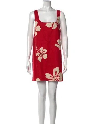 Pre-owned Reformation Linen Mini Dress In Red
