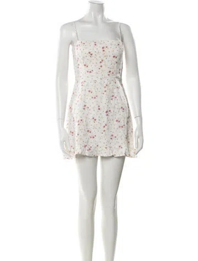 Pre-owned Reformation Linen Mini Dress In Red/white