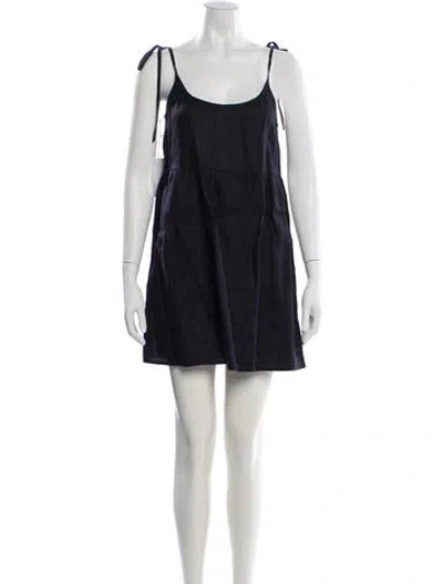 Pre-owned Reformation Linen Mini Dress W/ Tags In Black