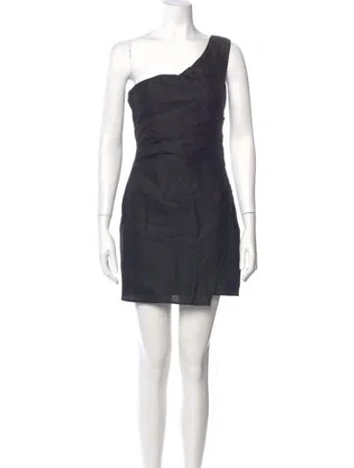 Pre-owned Reformation Linen Mini Dress W/ Tags In Black