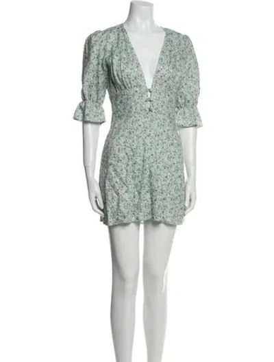 Pre-owned Reformation Linen Mini Dress W/ Tags In Blue