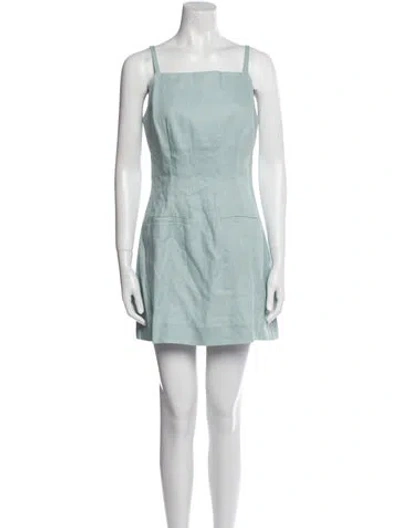 Pre-owned Reformation Linen Mini Dress W/ Tags In Blue