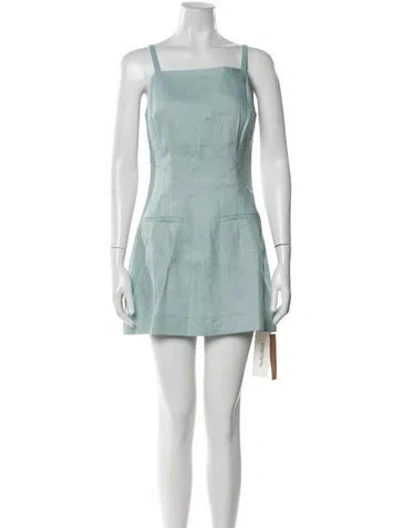Pre-owned Reformation Linen Mini Dress W/ Tags In Blue