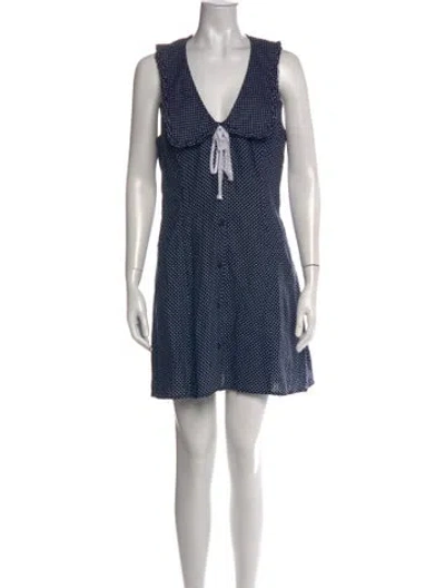 Pre-owned Reformation Linen Mini Dress W/ Tags In Blue