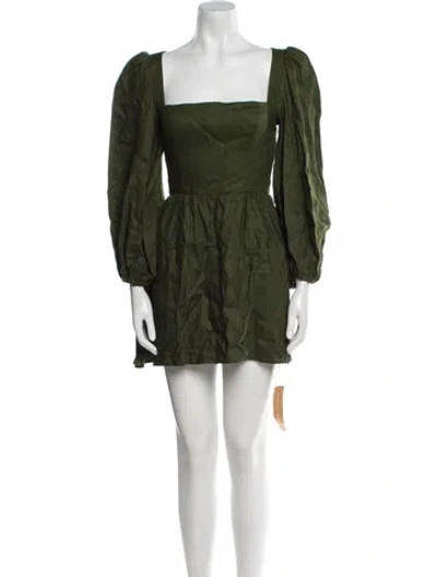 Pre-owned Reformation Linen Mini Dress W/ Tags In Green