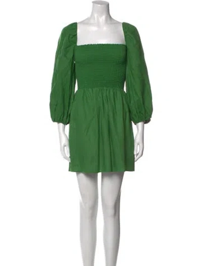 Pre-owned Reformation Linen Mini Dress W/ Tags In Green