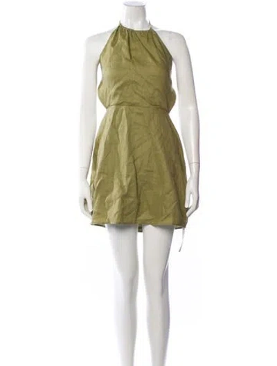 Pre-owned Reformation Linen Mini Dress W/ Tags In Green