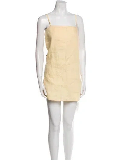 Pre-owned Reformation Linen Mini Dress W/ Tags In Neutral