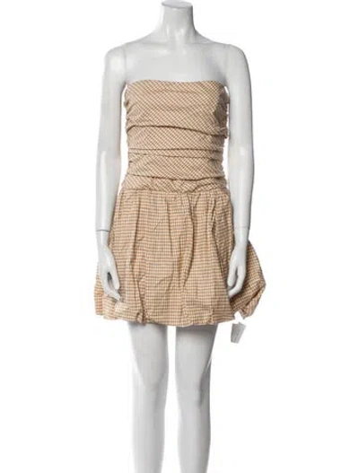 Pre-owned Reformation Linen Mini Dress W/ Tags In Neutral