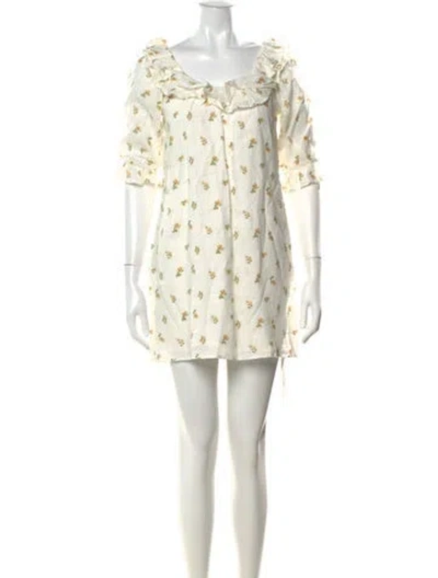Pre-owned Reformation Linen Mini Dress W/ Tags In Neutral