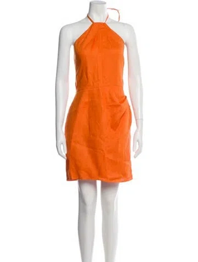Pre-owned Reformation Linen Mini Dress W/ Tags In Orange