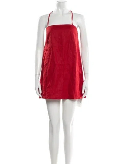 Pre-owned Reformation Linen Mini Dress W/ Tags In Red