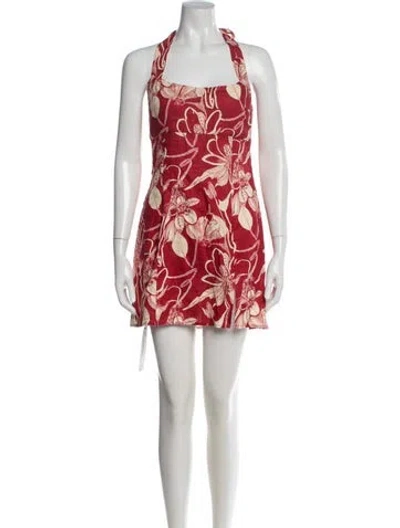 Pre-owned Reformation Linen Mini Dress W/ Tags In Red