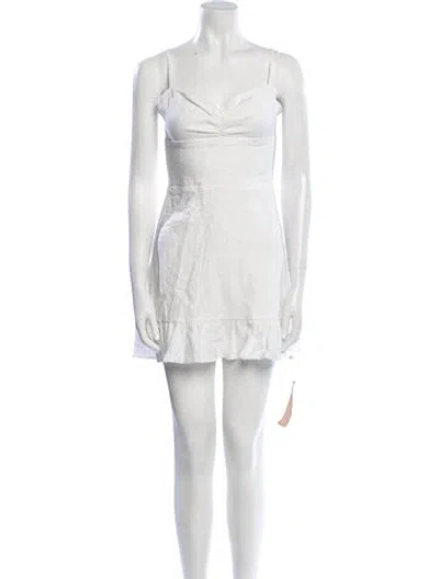 Pre-owned Reformation Linen Mini Dress W/ Tags In White
