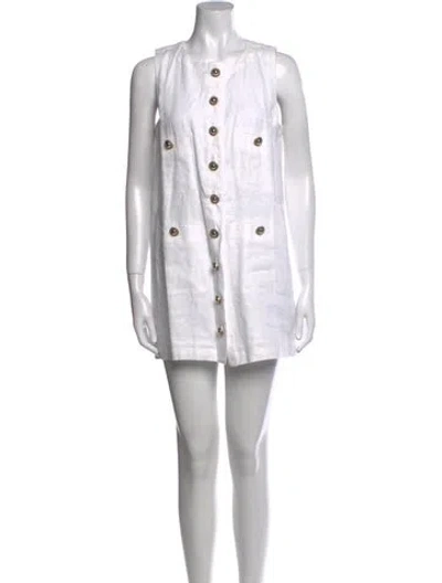 Pre-owned Reformation Linen Mini Dress W/ Tags In White