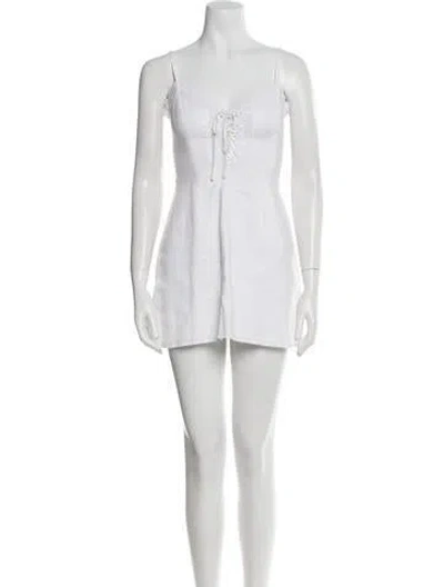 Pre-owned Reformation Linen Mini Dress W/ Tags In White
