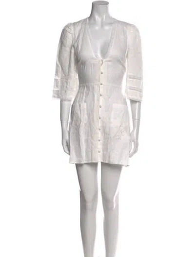 Pre-owned Reformation Linen Mini Dress W/ Tags In White