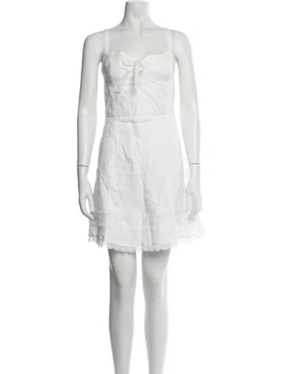 Pre-owned Reformation Linen Mini Dress W/ Tags In White