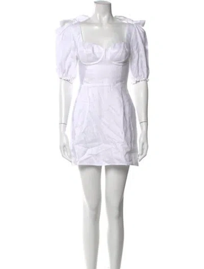 Pre-owned Reformation Linen Mini Dress W/ Tags In White