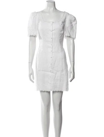 Pre-owned Reformation Linen Mini Dress W/ Tags In White