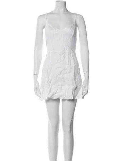 Pre-owned Reformation Linen Mini Dress W/ Tags In White