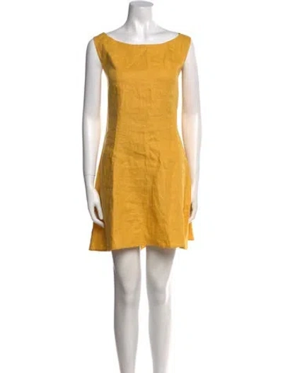 Pre-owned Reformation Linen Mini Dress W/ Tags In Yellow