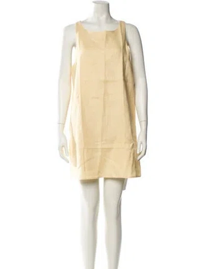 Pre-owned Reformation Linen Mini Dress W/ Tags In Yellow