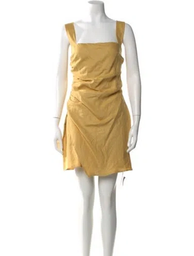 Pre-owned Reformation Linen Mini Dress W/ Tags In Yellow
