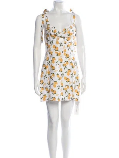 Pre-owned Reformation Linen Mini Dress W/ Tags In Yellow