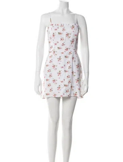 Pre-owned Reformation Linen Mini Dress In White