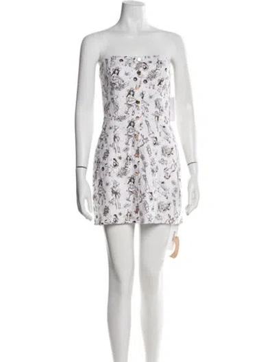 Pre-owned Reformation Linen Mini Dress In White