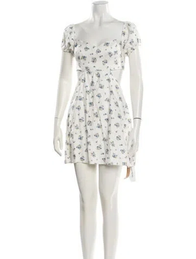 Pre-owned Reformation Linen Mini Dress In White