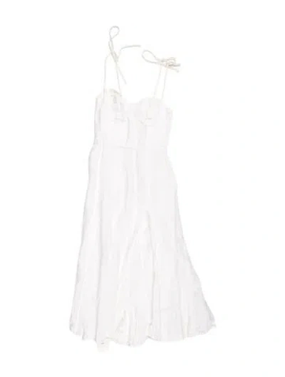 Pre-owned Reformation Linen Mini Dress In White