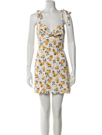 Pre-owned Reformation Linen Mini Dress In White