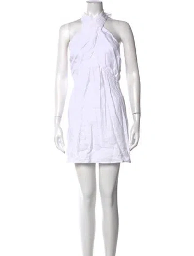 Pre-owned Reformation Linen Mini Dress In White
