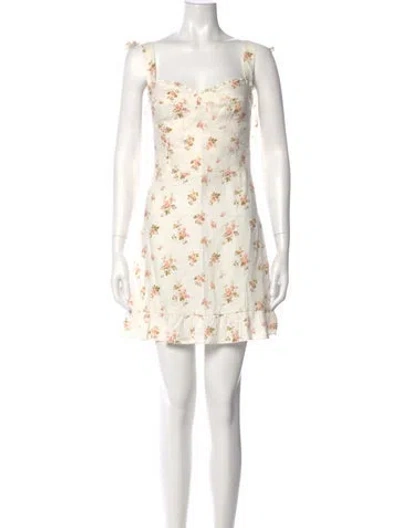 Pre-owned Reformation Linen Mini Dress In White
