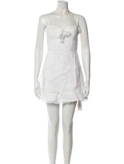Pre-owned Reformation Linen Mini Dress In White