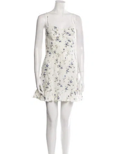 Pre-owned Reformation Linen Mini Dress In White