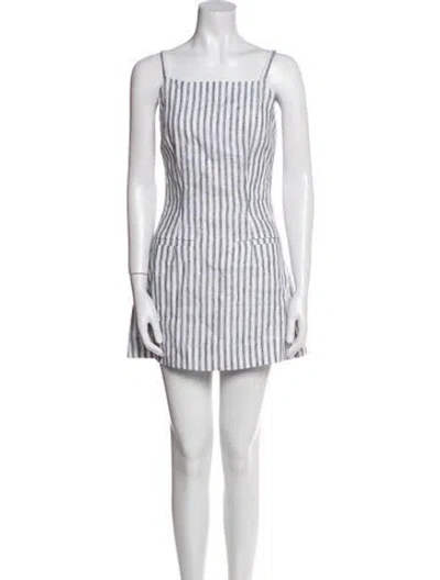 Pre-owned Reformation Linen Mini Dress In White