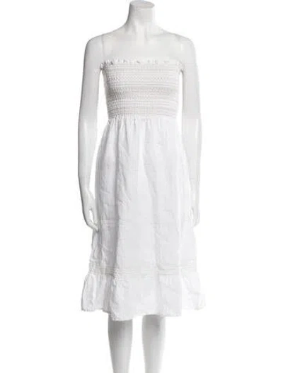 Pre-owned Reformation Linen Mini Dress In White