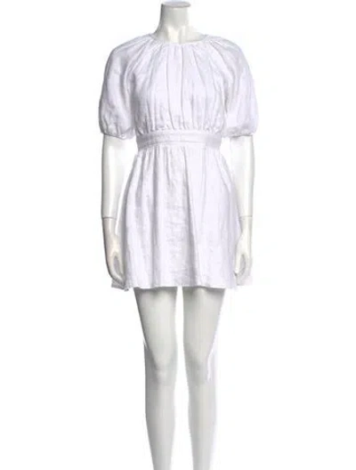 Pre-owned Reformation Linen Mini Dress In White