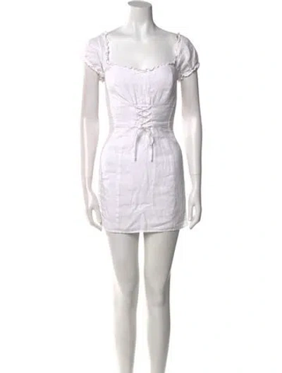 Pre-owned Reformation Linen Mini Dress In White