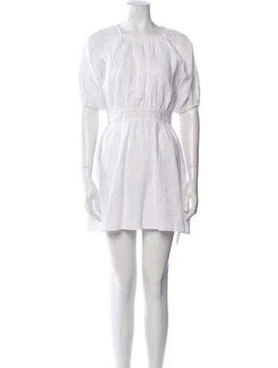 Pre-owned Reformation Linen Mini Dress In White