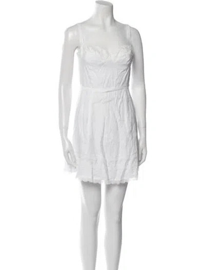 Pre-owned Reformation Linen Mini Dress In White