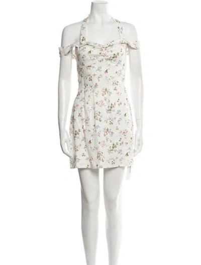 Pre-owned Reformation Linen Mini Dress In White