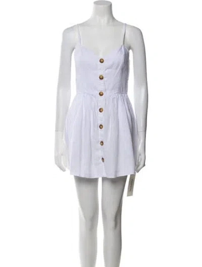 Pre-owned Reformation Linen Mini Dress In White